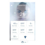 TOLO App auf dem Smartphone: Dampfbad-Steuerung mit Temperatur, Laufzeit, Salzvernebler, Abluft und Aroma