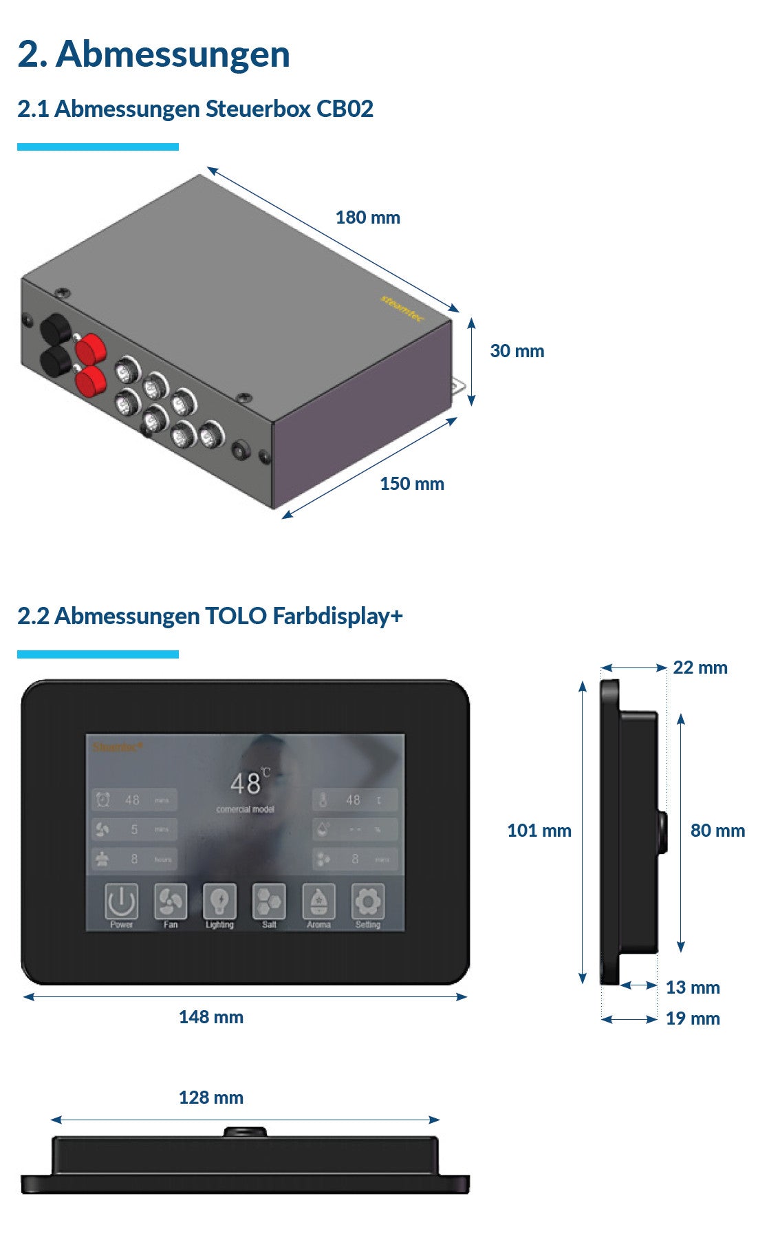 Farbdisplay+ für TOLO Dampfgenerator
